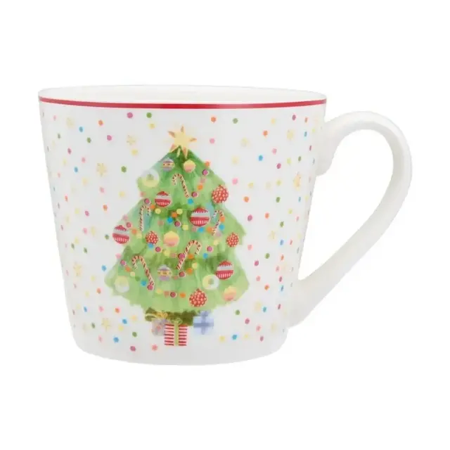 Maxwell & Williams Κούπα Χριστουγεννιάτικη Jolly Joy Joy Έλατο από Λευκή Πορσελάνη 400ml