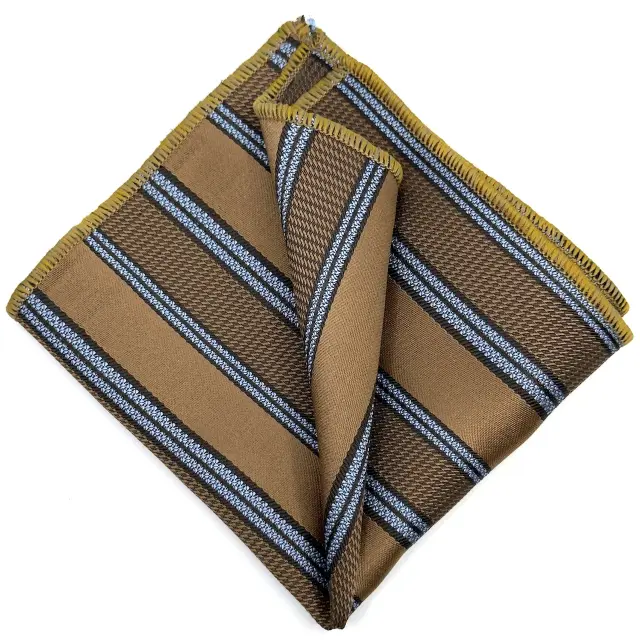 Ταμπά Ριγέ Γραβάτα Microfiber Σετ με Μαντήλι 3