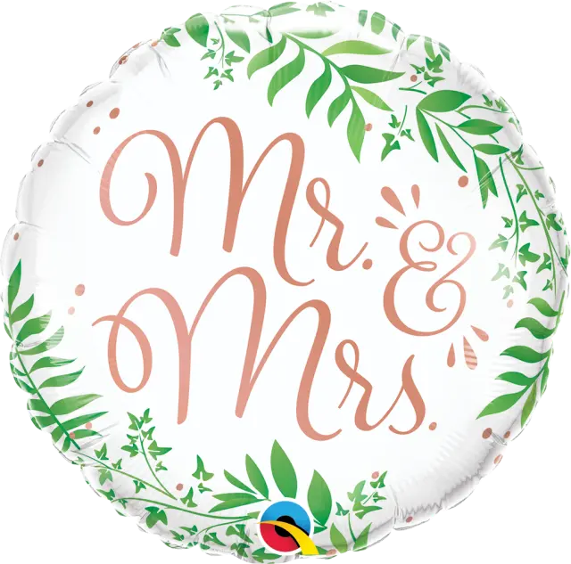 Μπαλόνι Φοιλ 18 Mr. & Mrs. Elegant Greenery / 45 εκ