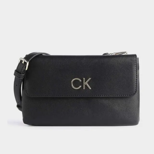 Calvin Klein - Γυναικεία Τσάντα Χιαστί Re-Lock Dbl Xbody W/Flap K60K609620-BAX Μαύρο