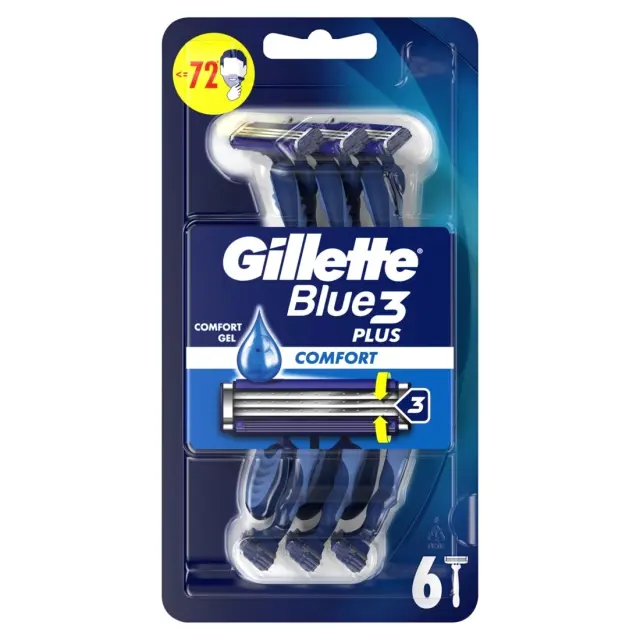 Gillette Ξυραφάκια μιας Xρήσης Blue 3 Plus Comfort 6 Τεμαχίων