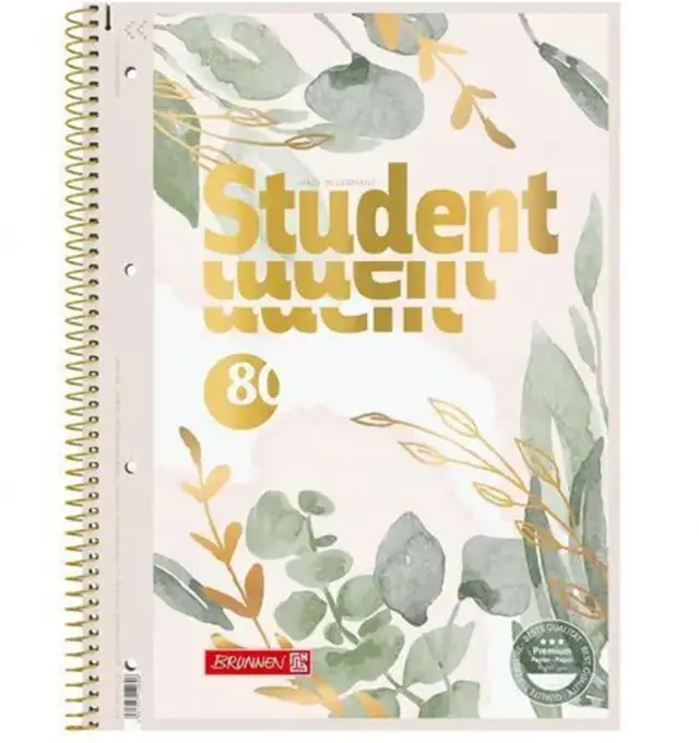 Τετράδιο Σπιράλ Brunnen A4 Ριγέ Student Bloom 160 σελίδες / 106792723 (Brunnen)