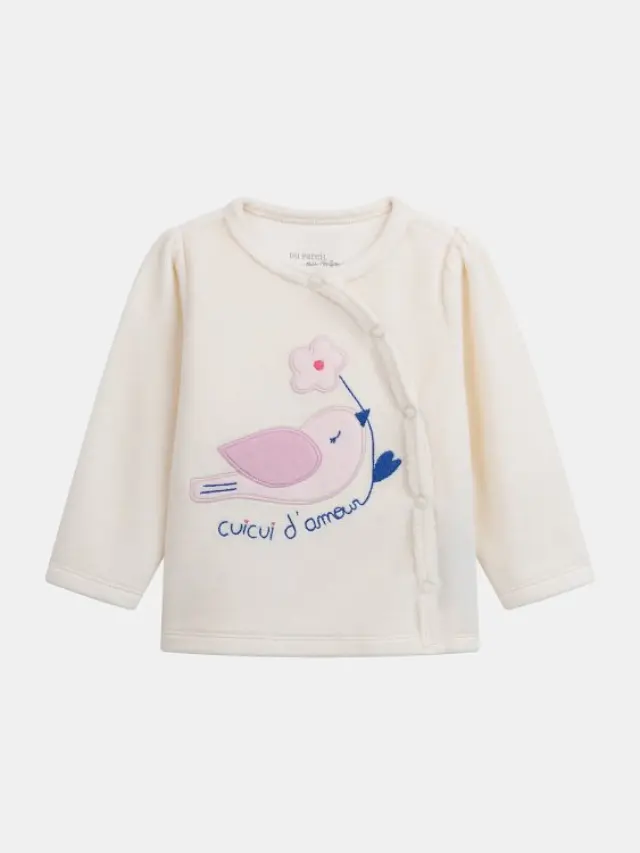 Βρεφική Πιτζάμα για Κορίτσια Cozy Birdie ΛΕΥΚΟ 2