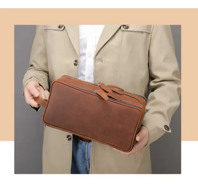 Δερμάτινο Νεσεσέρ – Τσαντάκι Χειρός Cardinal 3007 coffee - One Size 2