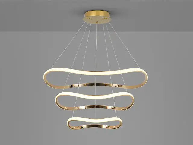 Φωτιστικό Naos 3 Δαχτυλίδια Rose Gold D80 Dimmable με Τηλεχειριστήριο Ροζ χρυσό