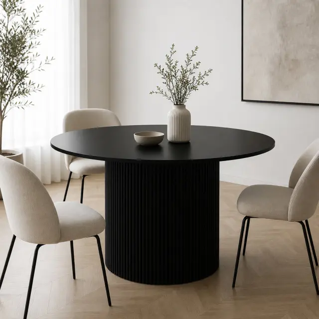 Τραπέζι Scandi Unihome Χρώμα μαύρο Φ120x75εκ 3