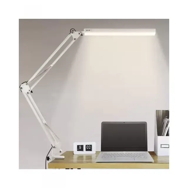 Επιτραπέζια λάμπα Led με σπαστό βραχίονα και κλιπ 12W Λευκό 3