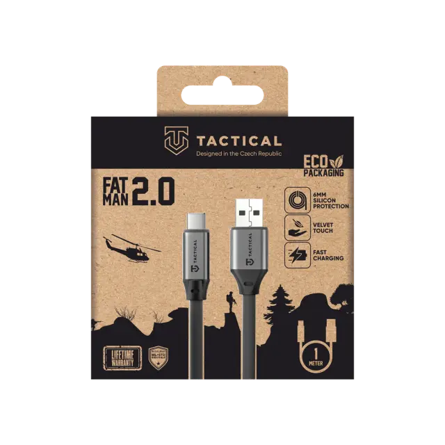 Tactical Fat Man 2.0 Cable USB-A/USB-C 1m Grey 2
