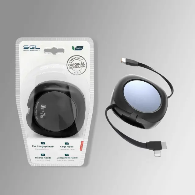 Πτυσσόμενο καλώδιο φόρτισης & data 2in1 - Fast Charge - EC8 - 80cm - 220558 2
