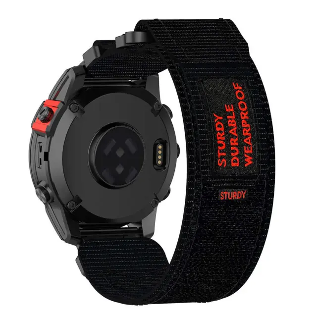 Techsuit - Watchband QuickFit 26mm (W057) - Garmin Fenix 5X/5X Plus/6X/6X Pro/7X/8/8 Pro/9/9 Pro (51mm) - Black 2