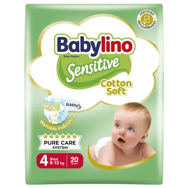 Babylino Sensitive with Chamomile Πάνες με Αυτοκόλλητο No. 4 για 8-13kg 20τμχ