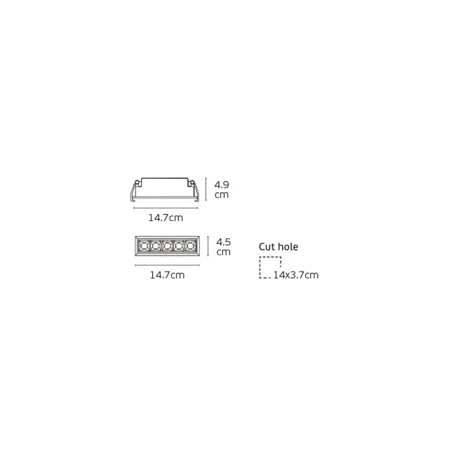 Sero 04618/5/B/W/30 Χωνευτό σταθερό φωτιστικό οροφής led 3000K 5x2W 30° Μαύρο 2