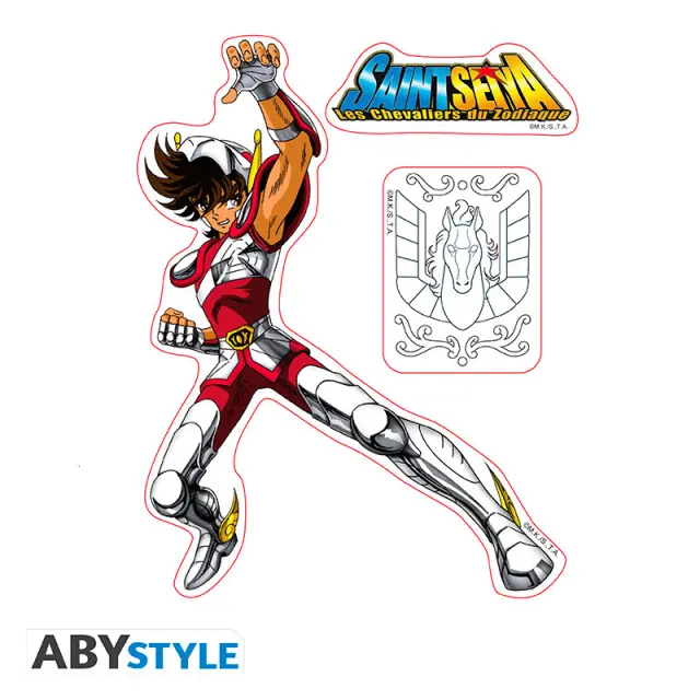 SAINT SEIYA - Stickers - 16x11cm/ 2 sheets - Pegasus/Shiryu 2