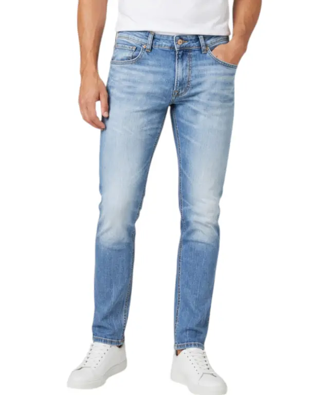 Pepe Jeans - Ανδρικό Τζιν Παντελόνι Stanley Vintage Oxford Broken Tapered Fit PM20845665-000 Μπλε Ανοιχτό