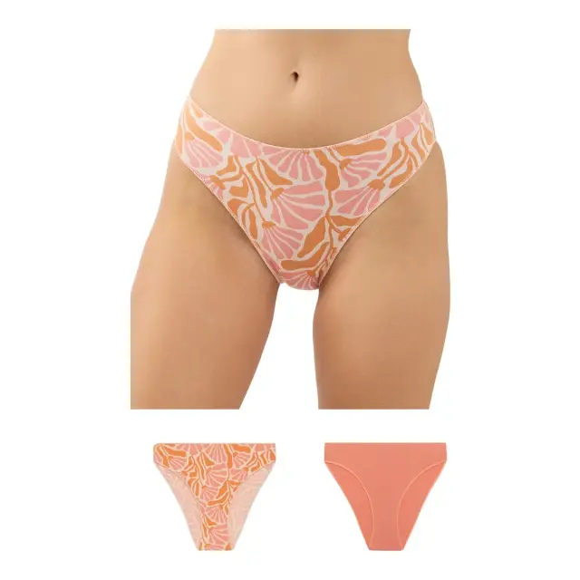 Minerva Γυναικείο Slip Modal Fimelle - Διπλό Πακέτο, Χρώμα Coral-Coral - XL