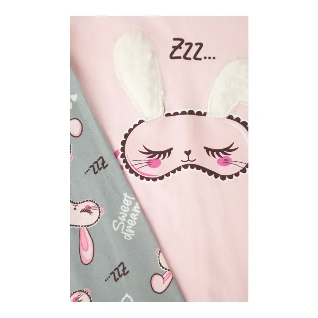 Minerva Παιδική Πυτζάμα Για Κορίτσι Rabbits, Χρώμα Ροζ 2