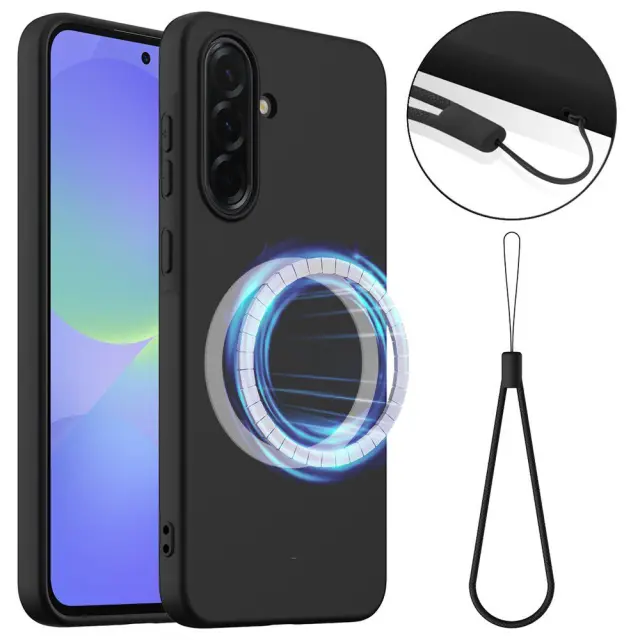 Back Cover MagSafe Σιλικόνης για Galaxy A36/A56-Black OEM