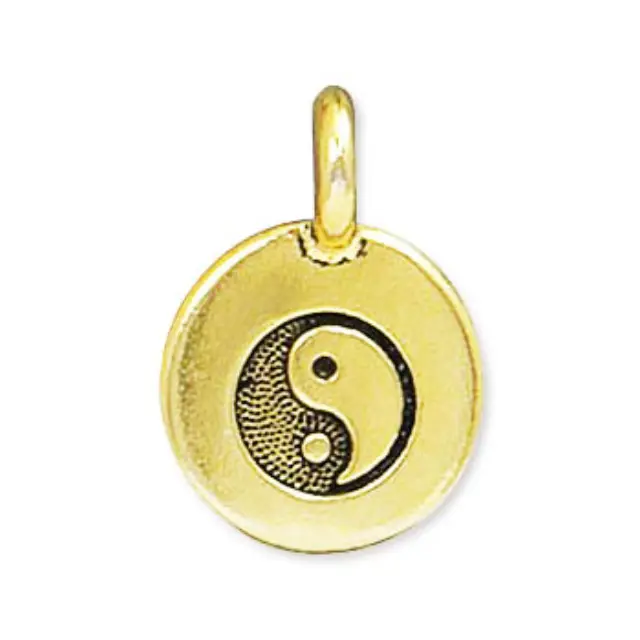 Σύνδεσμος Pewter - Yin Yang - 11.6x16.6mm - Antique Gold - 2τεμ