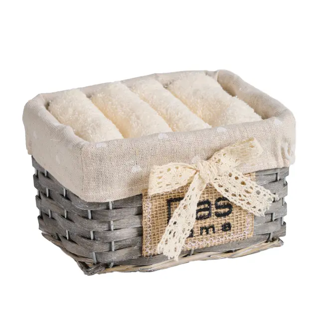 Σετ 4 Τεμ Λαβέτες 30x30 Soft Das Home 4000 Ecru 100% βαμβακερό