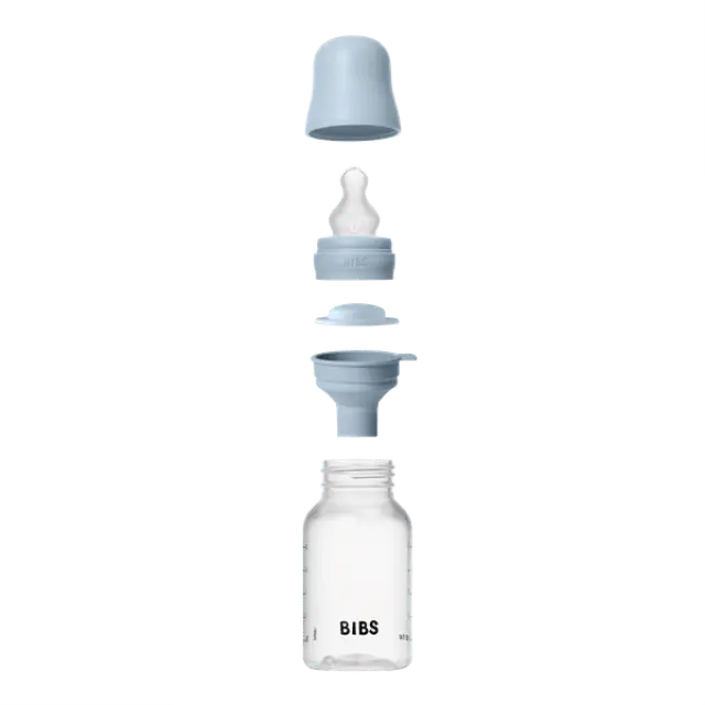 Πλαστικό Βρεφικό Μπιμπερό BIBS 150ml Baby Blue Με Θηλή Σιλικόνης 2