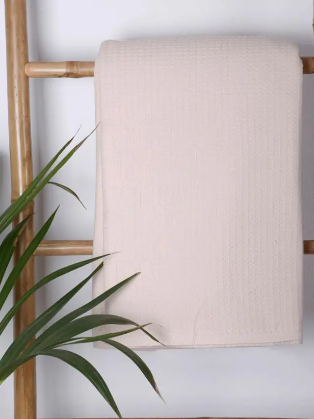 Κουβέρτα πικέ cotton Beige King Size (240x260) Sunshine
