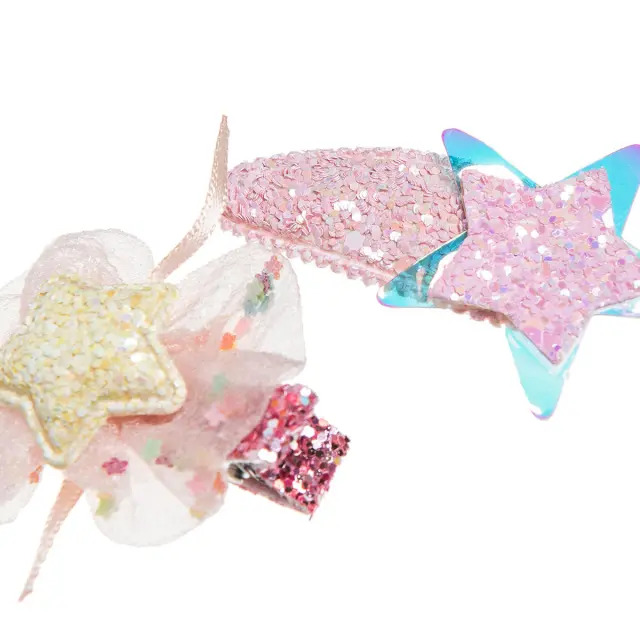 Κλιπ μαλλιών με glitter 2