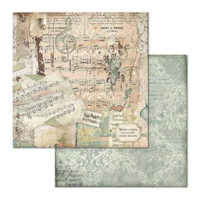 Χαρτί Scrapbooking Stamperia Διπλής Όψης - Music - 31x30cm