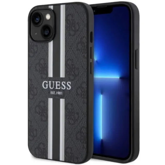 Guess hardcase 4G Printed Stripes MagSafe Back Cover Μαύρο (iPhone 14 Plus)