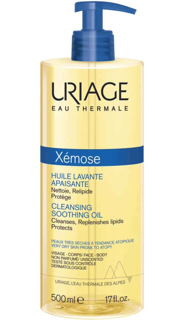 Uriage Xemose Huile Lavante Apaisante Λάδι Καθαρισμού Προσώπου & Σώματος για επιδερμίδα με τάση ατοπίας, 500ml 2