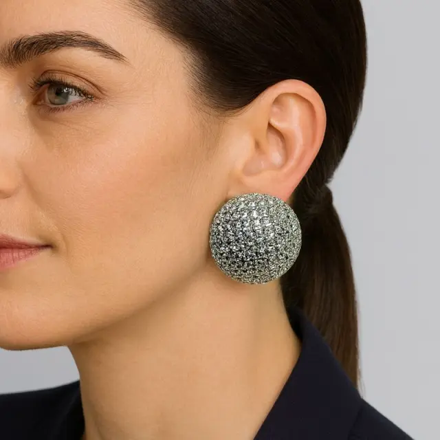 Ghetto Textured Round Earrings | High Shine Geometric Design 2