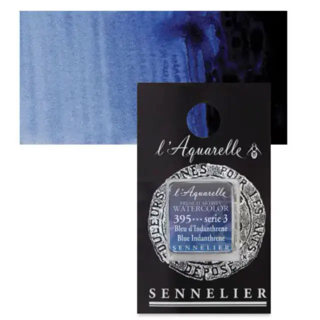 Χρώμα Ακουαρέλας Sennelier l Aquarelle Half Pan - 395 Blue Indanthrene