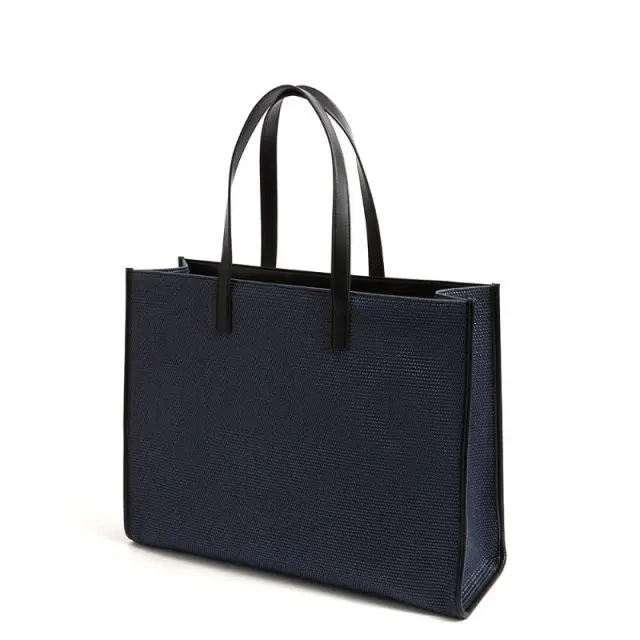 Γυναικεία Τσάντα Ώμου Ted Baker Pallmer Raffia Large Icon 284036-Navy Μπλε - One Size 2