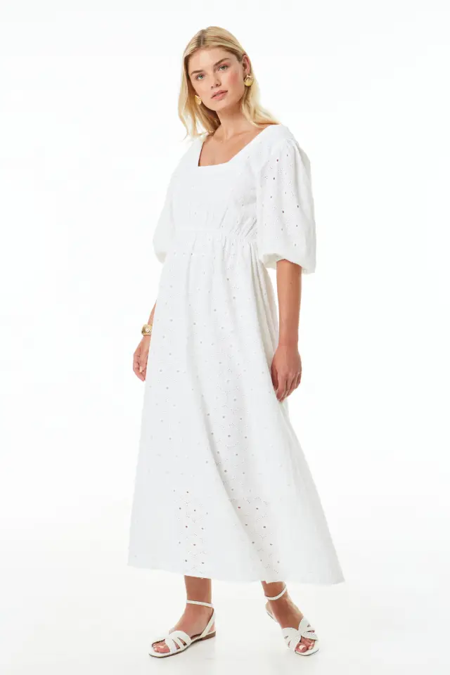 Φόρεμα Broderie με Πλάτη ELADIA DRESS - XS 2