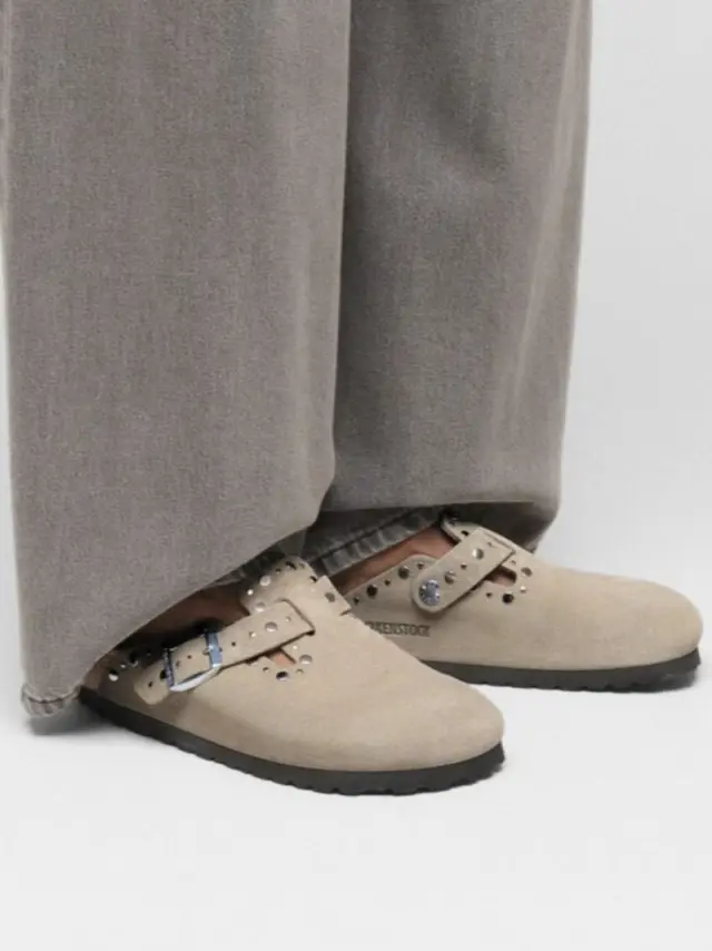 Birkenstock Σαμπώ Γυναικείο δέρμα suede Μπεζ BIR/BOSTON RIVET 1030418 TAUPE - 37 2