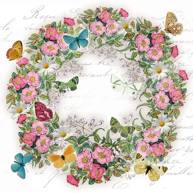 Χαρτοπετσέτα για decoupage, 1τεμ, Wreath of Flowers