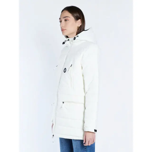 Emerson P.P.Down Long Jacket with Hood (222.EW10.92-OFF WHITE) - Λευκό - XL 3