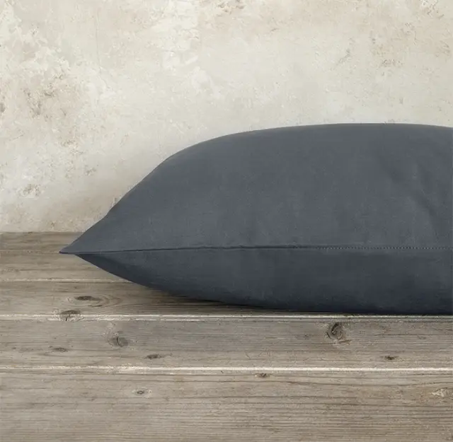 Μαξιλαροθήκες Ζεύγος (52x72) Unicolors Midnight Gray Nima
