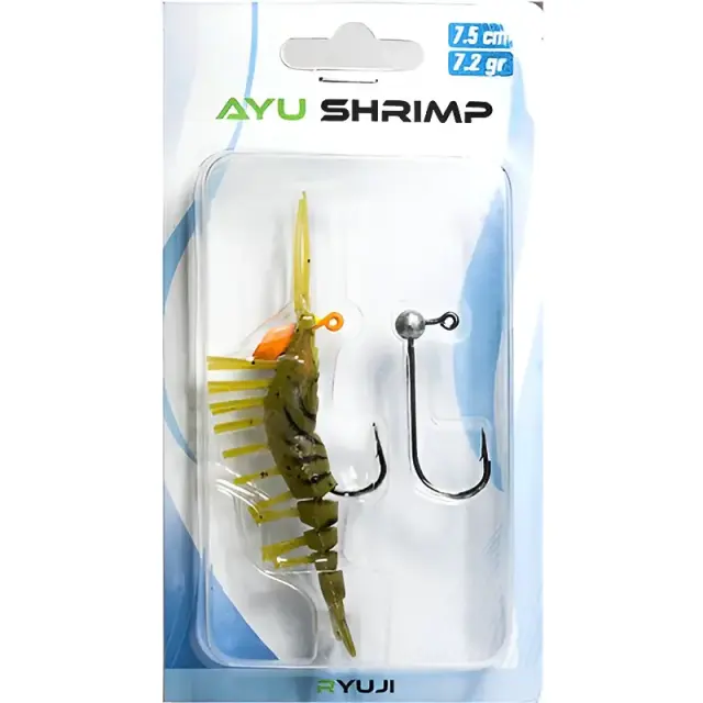 Ryuji AYU Shrimp – Σιλικονούχα Γαρίδα 7,5cm με Jighead 7.2γρ #9 2