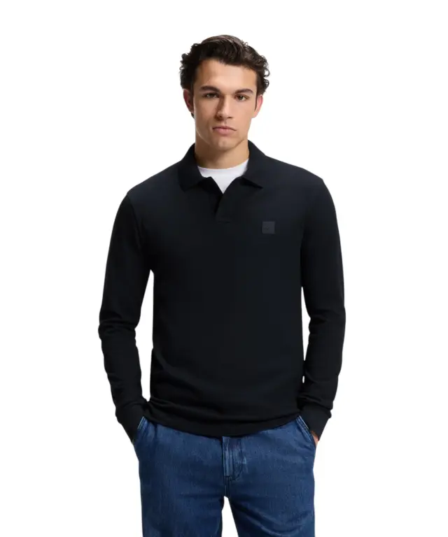 Hugo Boss - Ανδρικό Μακρυμάνικο Μπλουζάκι Polo 50507704-404 Μπλε Σκούρο