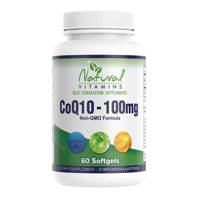 Natural Vitamins CoQ10 χωρίς Γλουτένη 100mg 60 μαλακές κάψουλες