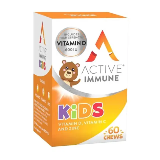 Active Immune Kids Vitamin D, Vitamin C & Zinc Πολυβιταμίνη για Ενίσχυση του Ανοσοποιητικού 60 ζελεδάκια