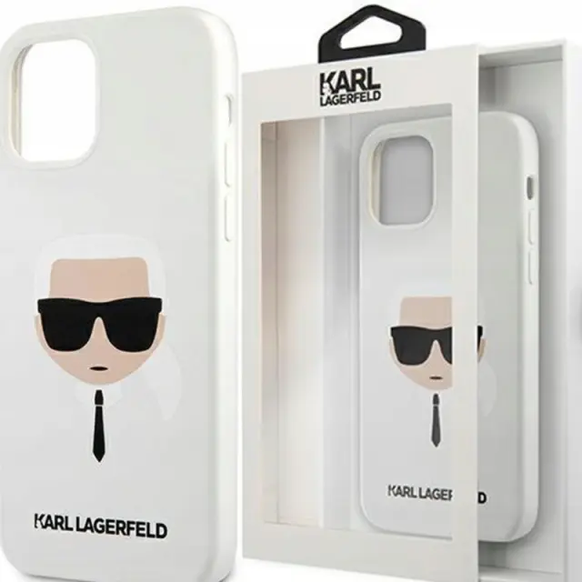 Karl Lagerfeld Head Back Cover Σιλικόνης Λευκό (iPhone 12 mini)