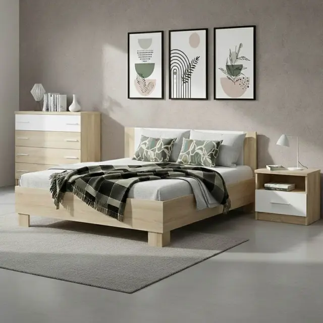 Σετ κρεβατοκάμαρας Geneva pakoworld 4 τμχ 160x200εκ