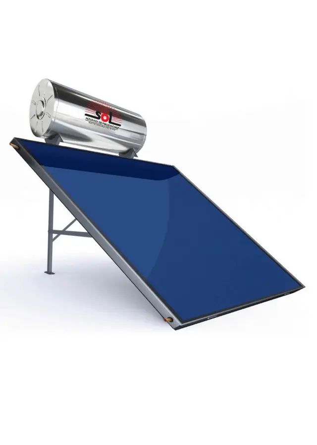 Ηλιακός Θερμοσίφωνας SOL-Violaris 120lt/2.0m² Glass/Inox Οριζόντιος Συλλέκτης Επιλεκτικός Τιτανίου FULL PLATE (Ενιαίο Πάνελ) Διπλής Ενέργειας Χαμηλού Ύψoυς