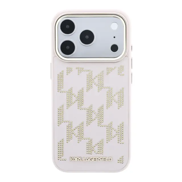 Karl Lagerfeld PU Perforated Monogram MagSafe Case for iPhone 17 Pro Max Pink 3