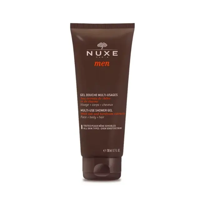 NUXE Men Multi Use Shower Gel Αφρώδες Τζελ Καθαρισμού για Πρόσωπο, Σώμα & Μαλλιά, 200ml