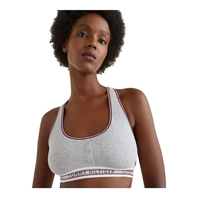 Tommy Hilfiger Γυναικείο Μπουστάκι Signature Tape, Χρώμα Light Grey Heather - M 3