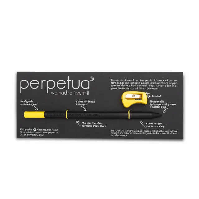 Perpetua Back To School Pencil + Sharpener Yellow