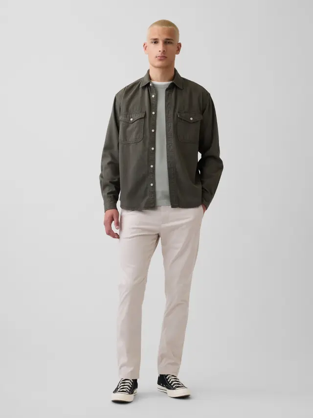 Μπεζ Modern Khakis Σε Γραμμή Slim Fit με GapFlex Sandstone beige