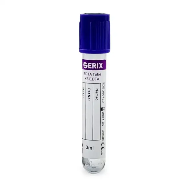 Vacutainer Αιματολογικών – K3 EDTA, Μωβ Πώμα, PET, Serix (100 τεμ.) 2ml